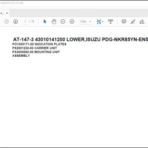 Tadano Crane AT-147-3 43010141200 LOWER,ISUZU PDG-NKR85YN-EN5AHY-M Parts Manual - PDF DOWNLOAD