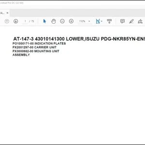 Tadano Crane AT-147-3 43010141300 LOWER,ISUZU PDG-NKR85YN-EN5AHY-M Parts Manual - PDF DOWNLOAD