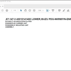 Tadano Crane AT-147-3 43010141400 LOWER,ISUZU PDG-NKR85YN-EN5AHY-M Parts Manual - PDF DOWNLOAD