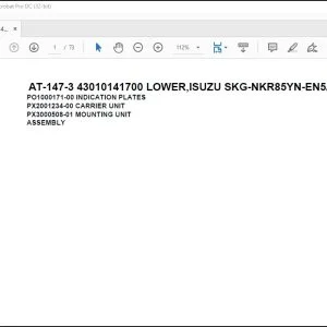 Tadano Crane AT-147-3 43010141700 LOWER,ISUZU SKG-NKR85YN-EN5AHY-M Parts Manual - PDF DOWNLOAD