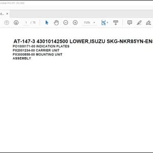 Tadano Crane AT-147-3 43010142500 LOWER,ISUZU SKG-NKR85YN-EN5AHY-M Parts Manual - PDF DOWNLOAD