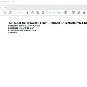 Tadano Crane AT-147-3 43010142600 LOWER,ISUZU SKG-NKR85YN-EN5AHY-M Parts Manual - PDF DOWNLOAD