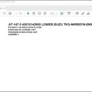 Tadano Crane AT-147-3 43010142900 LOWER,ISUZU TKG-NKR85YN-EN5AHY-M Parts Manual - PDF DOWNLOAD