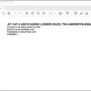 Tadano Crane AT-147-3 43010143000 LOWER,ISUZU TKG-NKR85YN-EN5AHY-M Parts Manual - PDF DOWNLOAD