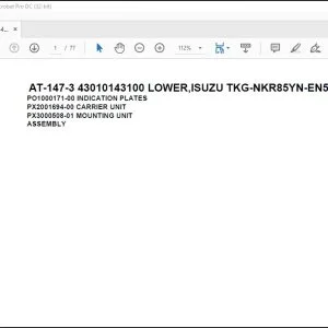 Tadano Crane AT-147-3 43010143100 LOWER,ISUZU TKG-NKR85YN-EN5AHY-M Parts Manual - PDF DOWNLOAD