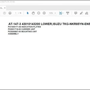 Tadano Crane AT-147-3 43010143200 LOWER,ISUZU TKG-NKR85YN-EN5AHY-M Parts Manual - PDF DOWNLOAD