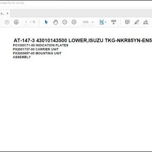 Tadano Crane AT-147-3 43010143500 LOWER,ISUZU TKG-NKR85YN-EN5AHY-M Parts Manual - PDF DOWNLOAD