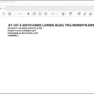 Tadano Crane AT-147-3 43010143600 LOWER,ISUZU TKG-NKR85YN-EN5AHY-M Parts Manual - PDF DOWNLOAD