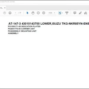 Tadano Crane AT-147-3 43010143700 LOWER,ISUZU TKG-NKR85YN-EN5AHY-M Parts Manual - PDF DOWNLOAD