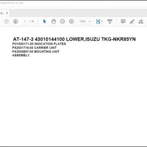 Tadano Crane AT-147-3 43010144100 LOWER,ISUZU TKG-NKR85YN Spare Parts Catalog Manual - PDF DOWNLOAD