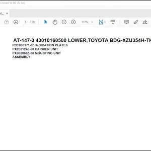 Tadano Crane AT-147-3 43010160500 LOWER,TOYOTA BDG-XZU354H-TKMSD6 Spare Parts Manual - PDF DOWNLOAD