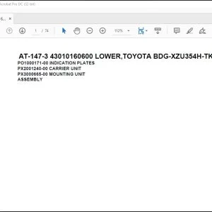 Tadano Crane AT-147-3 43010160600 LOWER,TOYOTA BDG-XZU354H-TKMSD6 Spare Parts Manual - PDF DOWNLOAD