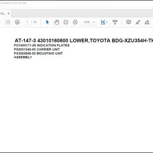 Tadano Crane AT-147-3 43010160600 LOWER,TOYOTA BDG-XZU354H-TKMSD6 Spare Parts Manual - PDF DOWNLOAD