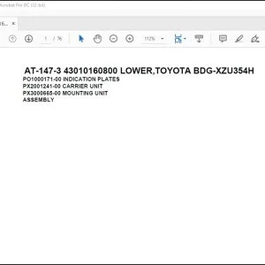 Tadano Crane AT-147-3 43010160800 LOWER,TOYOTA BDG-XZU354H Parts Catalog Manual - PDF DOWNLOAD