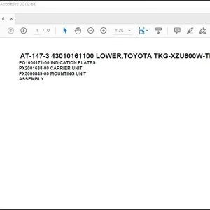 Tadano Crane AT-147-3 43010161100 LOWER,TOYOTA TKG-XZU600W-TKFSC6 Spare Parts Manual - PDF DOWNLOAD
