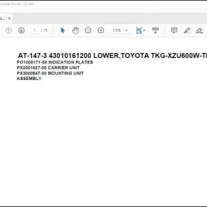 Tadano Crane AT-147-3 43010161200 LOWER,TOYOTA TKG-XZU600W-TKFSC6 Parts Manual - PDF DOWNLOAD