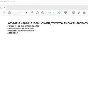 Tadano Crane AT-147-3 43010161300 LOWER,TOYOTA TKG-XZU600W-TKFSC6 Spare Parts Manual - PDF DOWNLOAD