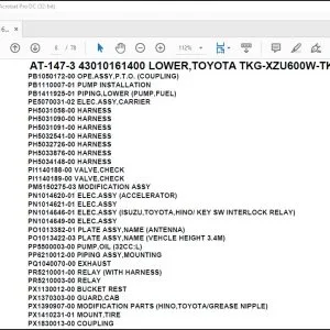 Tadano Crane AT-147-3 43010161400 LOWER,TOYOTA TKG-XZU600W-TKFSC6 Spare Parts Manual - PDF DOWNLOAD