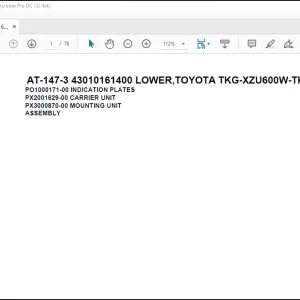 Spare Parts Manual for Tadano Crane AT-147-3 43010161400 PDF Download