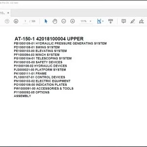 Tadano Crane AT-150-1 42018100004 UPPER Spare Parts Catalog Manual - PDF DOWNLOAD