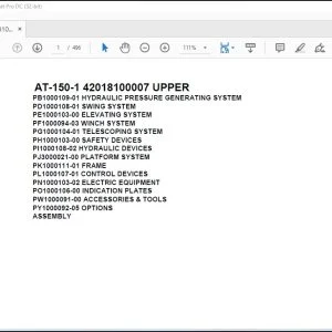Tadano Crane AT-150-1 42018100007 UPPER Spare Parts Catalog Manual - PDF DOWNLOAD