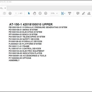 Tadano Crane AT-150-1 42018100010 UPPER Spare Parts Catalog Manual - PDF DOWNLOAD