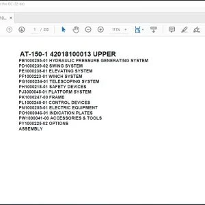 Tadano Crane AT-150-1 42018100013 UPPER Spare Parts Catalog Manual - PDF DOWNLOAD