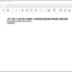 Tadano Crane AT-150-1 42018110600 LOWER,NISSAN MKB210EHHB Spare Parts Catalog Manual - PDF DOWNLOAD