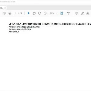 Tadano Crane AT-150-1 42018120200 LOWER MITSUBISHI P-FE447CHXY Spare Parts Catalog Manual - PDF DOWNLOAD