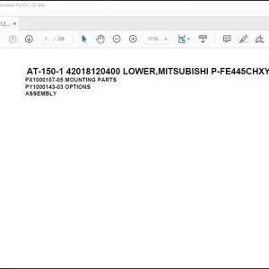 Tadano Crane AT-150-1 42018120400 LOWER MITSUBISHI P-FE445CHXY Spare Parts Catalog Manual - PDF DOWNLOAD