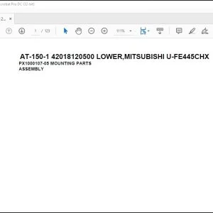 Tadano Crane AT-150-1 42018120500 LOWER MITSUBISHI U-FE445CHX Spare Parts Catalog Manual - PDF DOWNLOAD