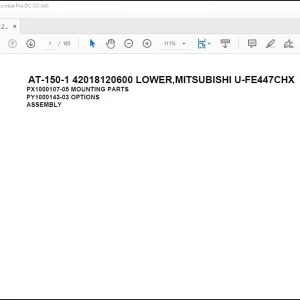 Tadano Crane AT-150-1 42018120600 LOWER MITSUBISHI U-FE447CHX Spare Parts Catalog Manual - PDF DOWNLOAD