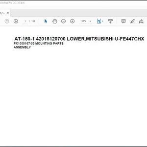 Tadano Crane AT-150-1 42018120700 LOWER,MITSUBISHI U-FE447CHX Spare Parts Catalog Manual - PDF DOWNLOAD