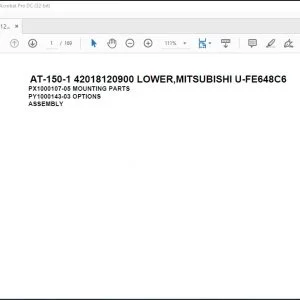 Tadano Crane AT-150-1 42018120900 LOWER MITSUBISHI U-FE648C6 Spare Parts Catalog Manual - PDF DOWNLOAD