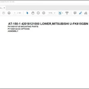 Tadano Crane AT-150-1 42018121000 LOWER,MITSUBISHI U-FK615GBN Spare Parts Catalog Manual - PDF DOWNLOAD