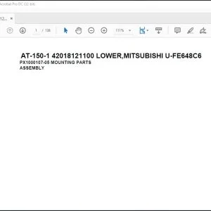 Tadano Crane AT-150-1 42018121100 LOWER MITSUBISHI U-FE648C6 Spare Parts Catalog Manual - PDF DOWNLOAD