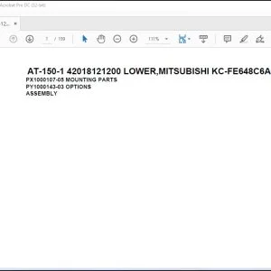 Tadano Crane AT-150-1 42018121200 LOWER MITSUBISHI KC-FE648C6A Spare Parts Catalog Manual - PDF DOWNLOAD