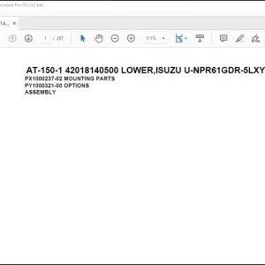 Tadano Crane AT-150-1 42018140500 LOWER ISUZU U-NPR61GDR-5LXY Spare Parts Catalog Manual - PDF DOWNLOAD