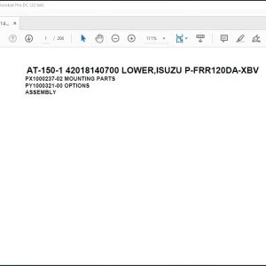 Tadano Crane AT-150-1 42018140700 LOWER,ISUZU P-FRR120DA-XBV Spare Parts Catalog Manual - PDF DOWNLOAD