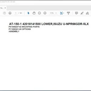 Tadano Crane AT-150-1 42018141500 LOWER ISUZU U-NPR66GDR-5LX Spare Parts Catalog Manual - PDF DOWNLOAD