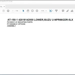 Tadano Crane AT 150 1 42018142000 LOWER ISUZ U-NPR66GDR-5LX Spare Parts Catalog Manual - PDF DOWNLOAD