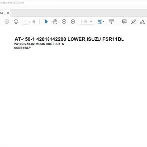 Tadano Crane AT-150-1 42018142200 LOWER,ISUZU FSR11DL Spare Parts Catalog Manual - PDF DOWNLOAD