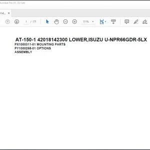 Tadano Crane AT-150-1 42018142300 LOWER,ISUZU U-NPR66GDR-5LX Spare Parts Catalog Manual - PDF DOWNLOAD