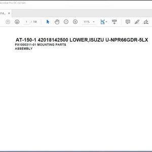 Tadano Crane AT-150-1 42018142500 LOWER ISUZU U-NPR66GDR-5LX Spare Parts Catalog Manual - PDF DOWNLOAD