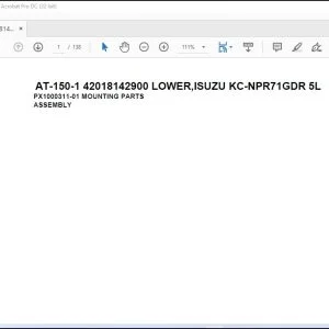 Tadano Crane AT-150-1 42018142900 LOWER,ISUZU KC-NPR71GDR 5L Spare Parts Catalog Manual - PDF DOWNLOAD