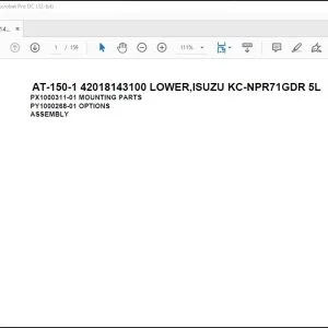 Tadano Crane AT-150-1 42018143100 LOWER ISUZU KC-NPR71GDR 5L Spare Parts Catalog Manual - PDF DOWNLOAD
