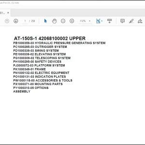 Tadano Crane AT-150S-1 42068100002 UPPER Spare Parts Catalog Manual - PDF DOWNLOAD