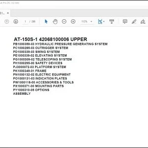 Tadano Crane AT-150S-1 42068100006 UPPER Spare Parts Catalog Manual - PDF DOWNLOAD