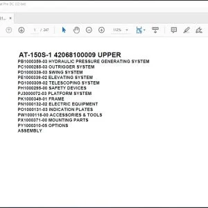 Tadano Crane AT-150S-1 42068100009 UPPER Spare Parts Catalog Manual - PDF DOWNLOAD