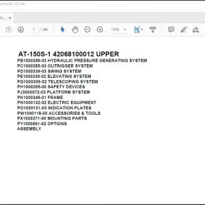 Tadano Crane AT-150S-1 42068100012 UPPER Spare Parts Catalog Manual - PDF DOWNLOAD